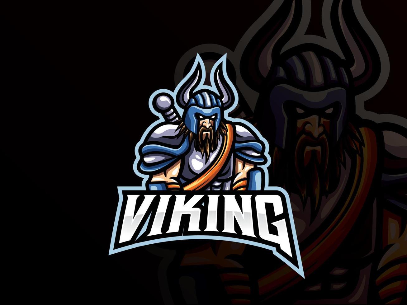 Viking mascot sport logo design vector