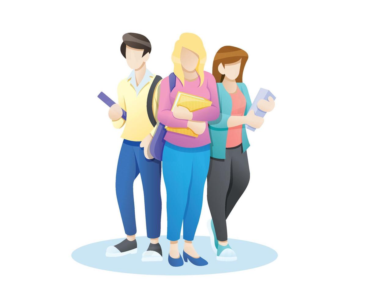 College students illustration vector