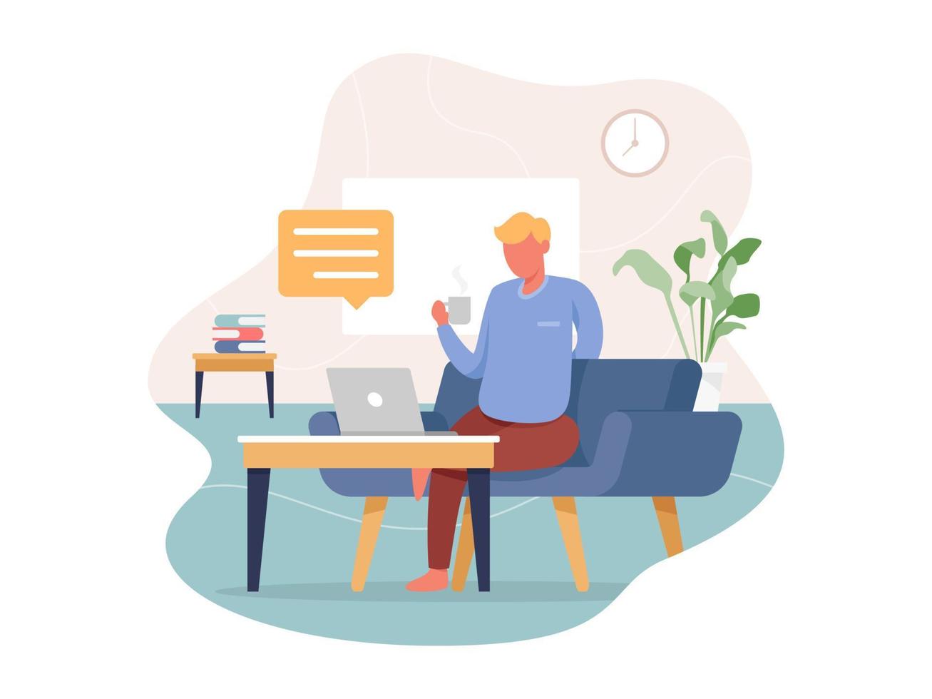 Work from home illustration vector