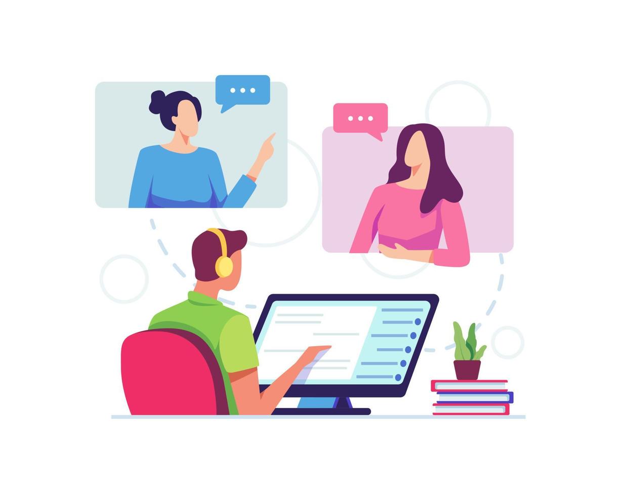 Communication video conference concept illustration vector