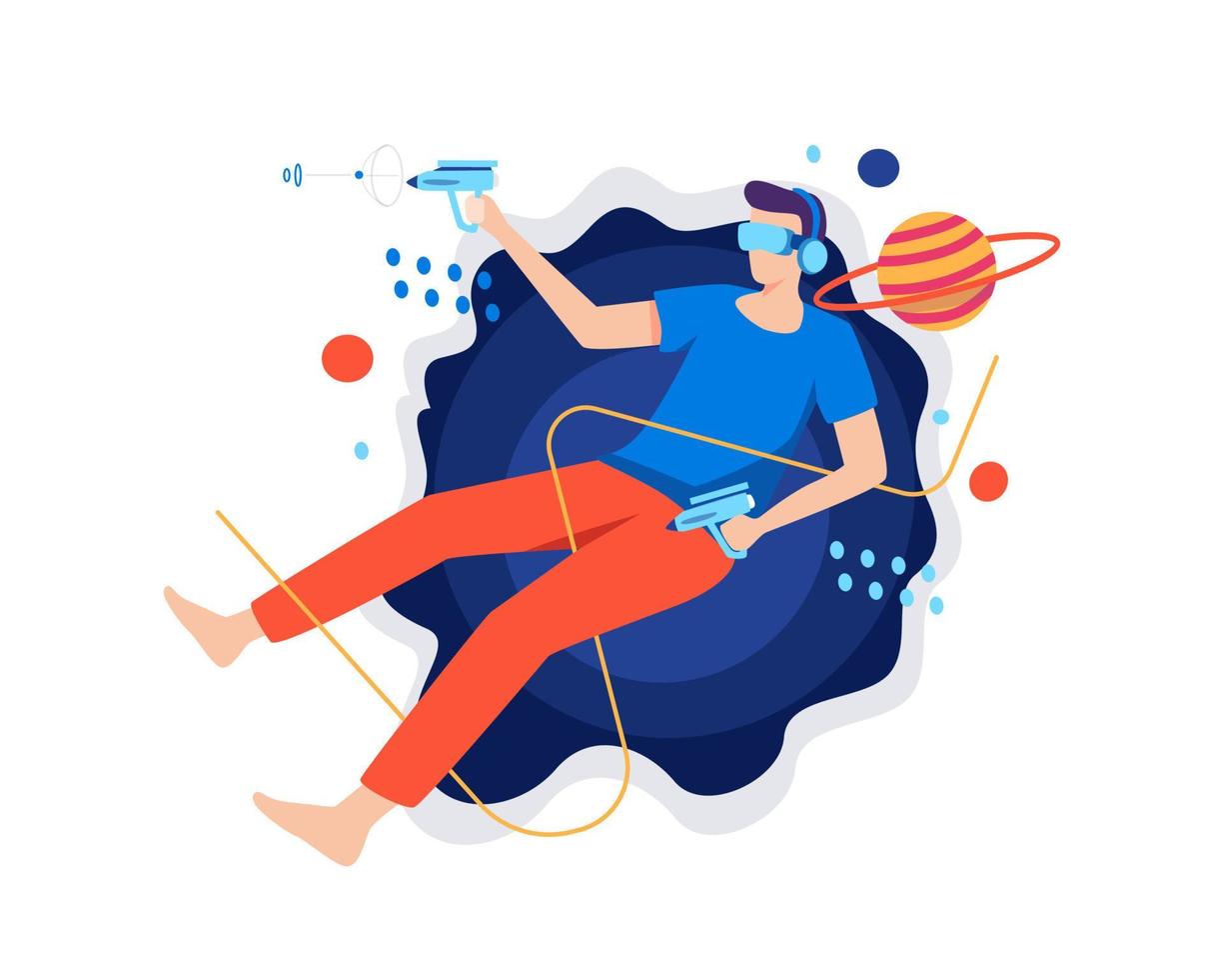 Augmented virtual reality concept illustration vector