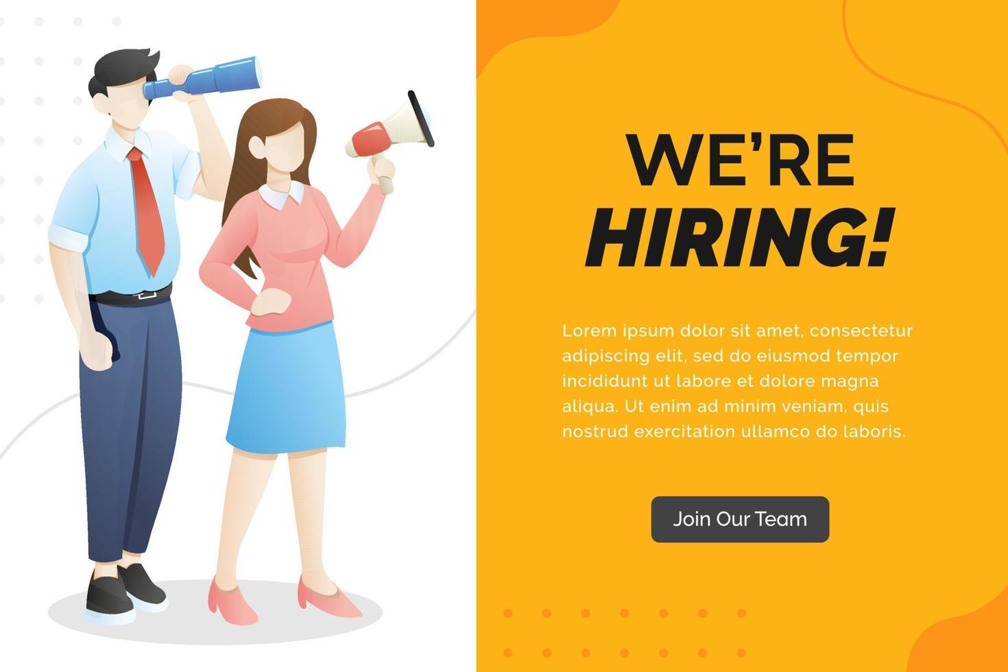 We are hiring concept with character vector