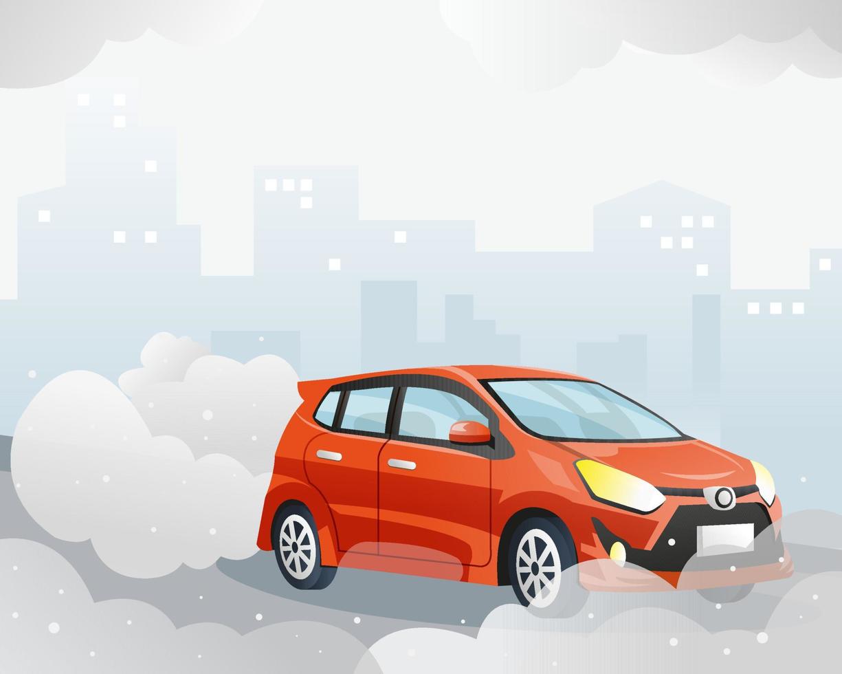 Car air pollution vector