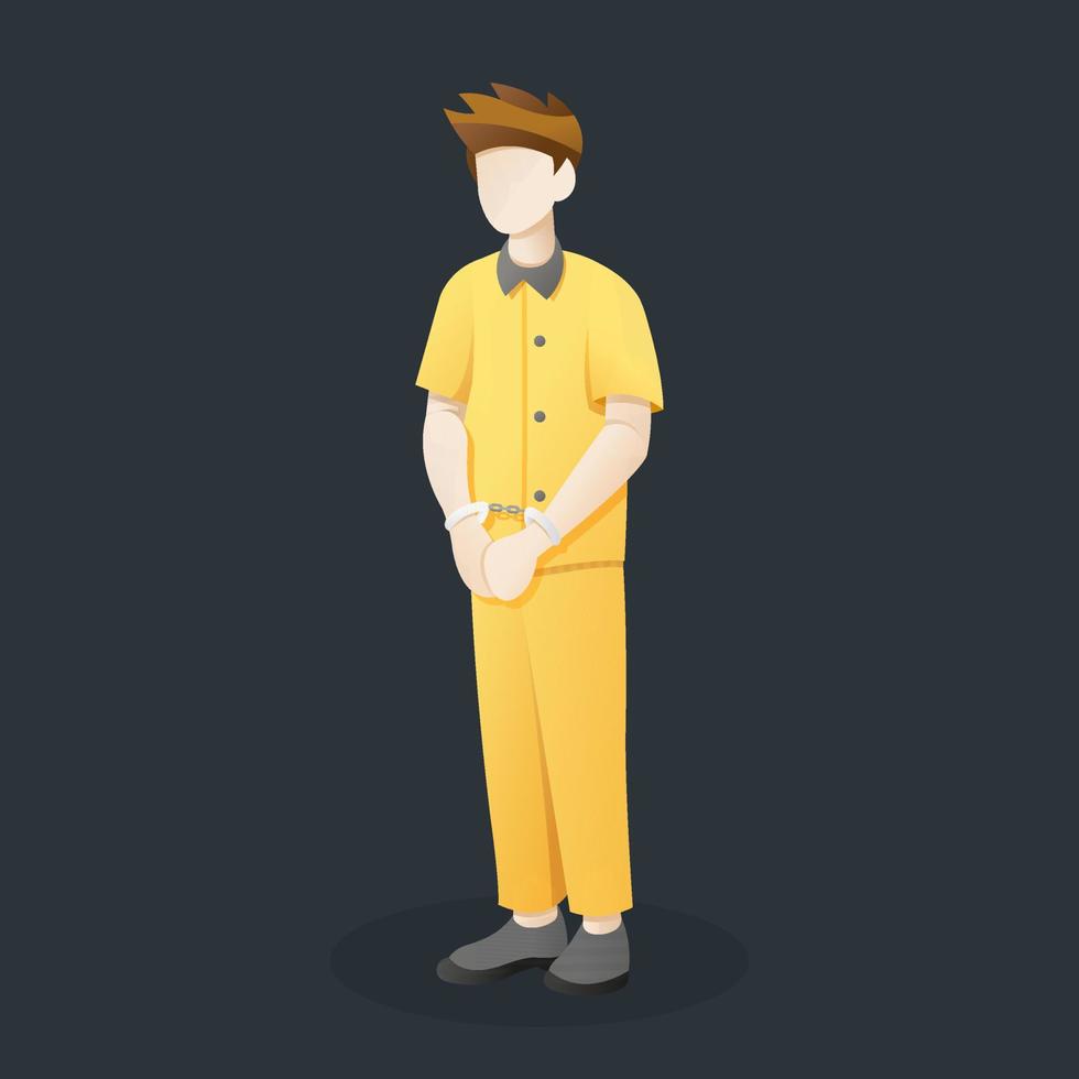 Vector illustration Prisoner with handcuffed hands