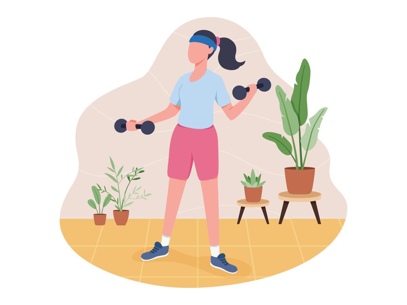 Exercise at home concept illustration vector