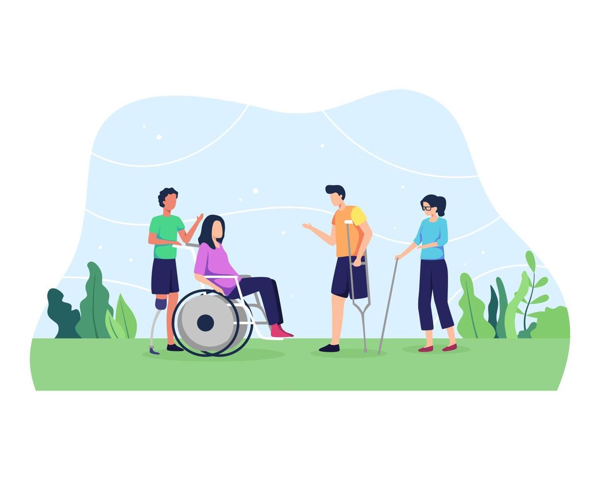 Disabled people concept vector