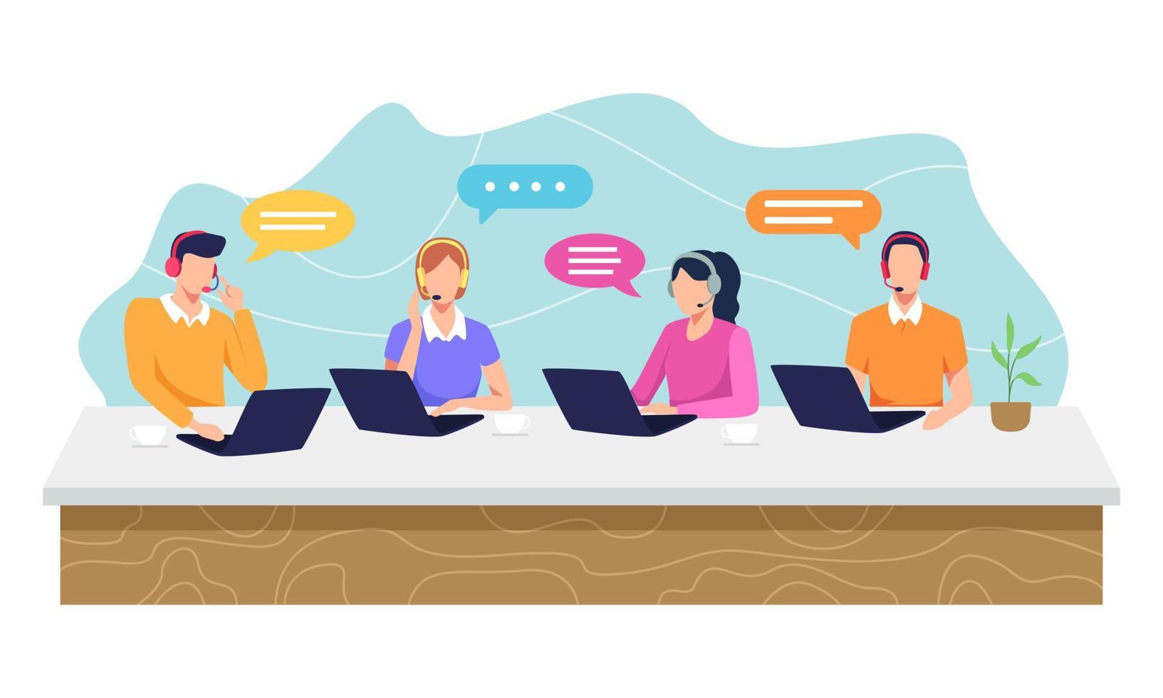 Call center concept illustration vector