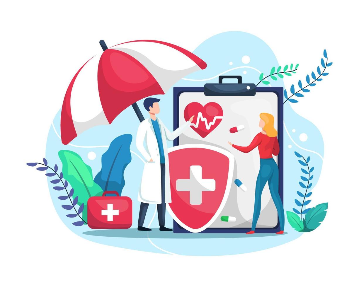 Vector illustration Health insurance concept