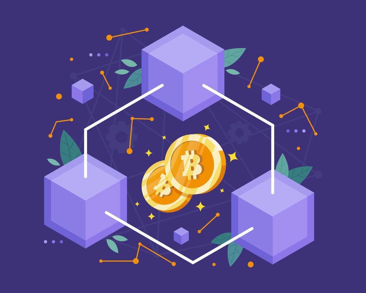 Blockchain technology concept vector