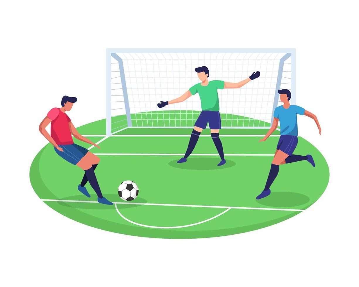 Illustration concept of playing soccer sport vector