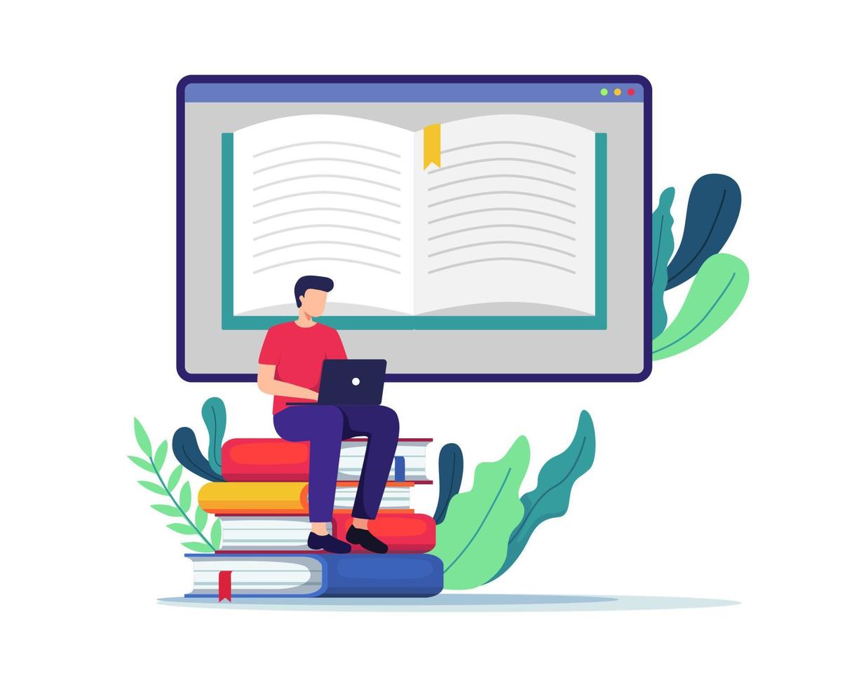 Online education concept illustration vector