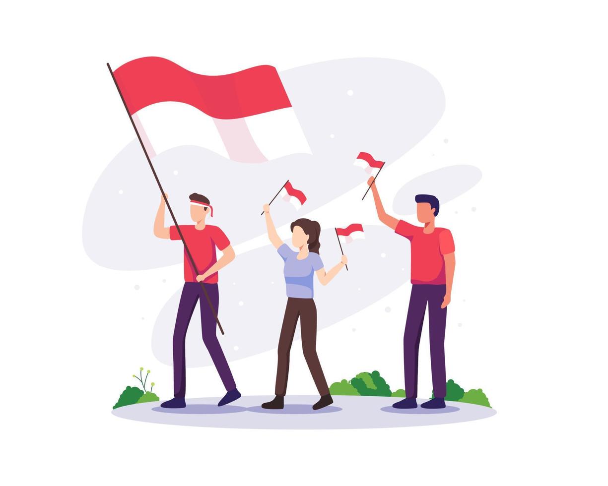 celebración del día de la independencia de indonesia vector