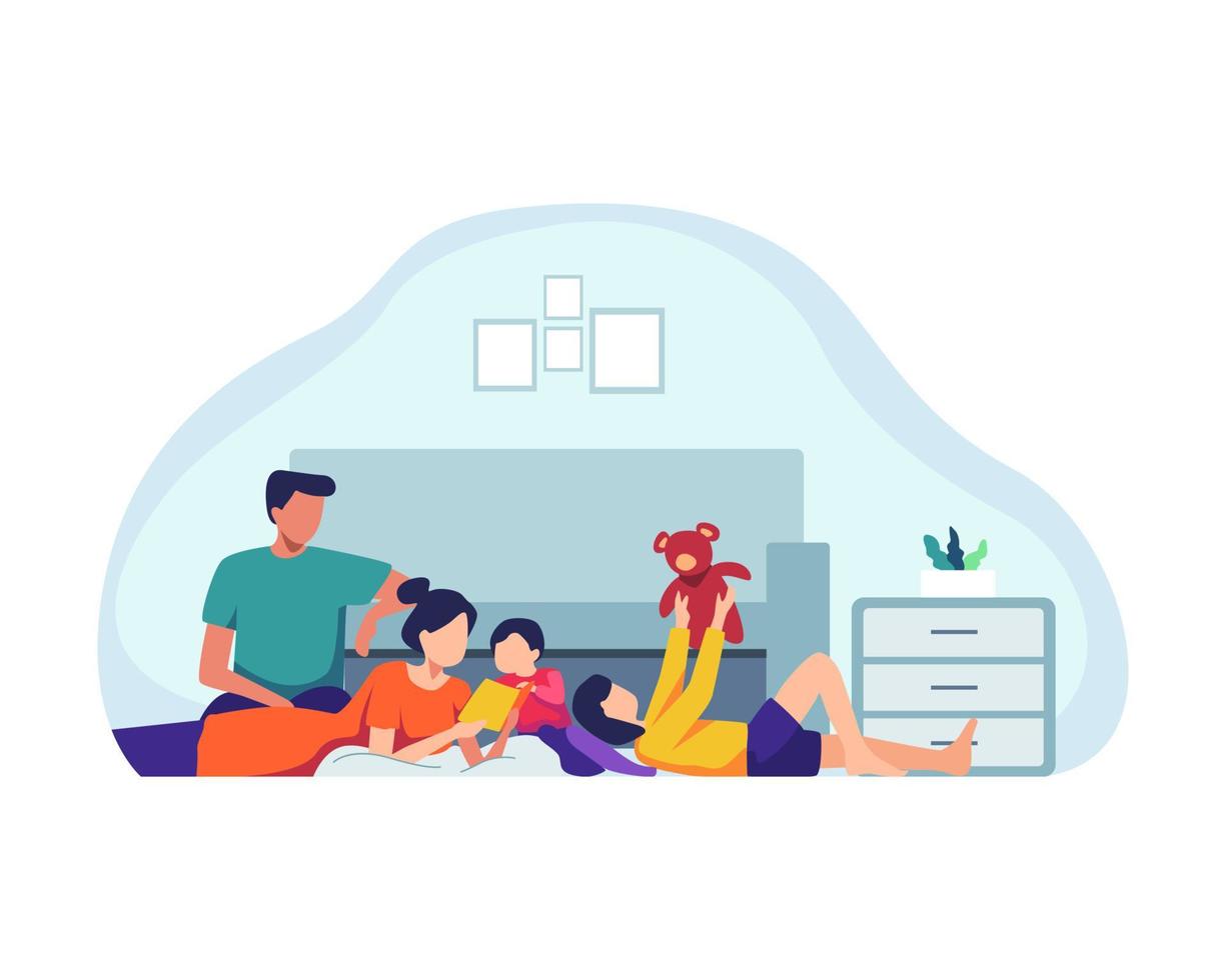 Family spending time together vector