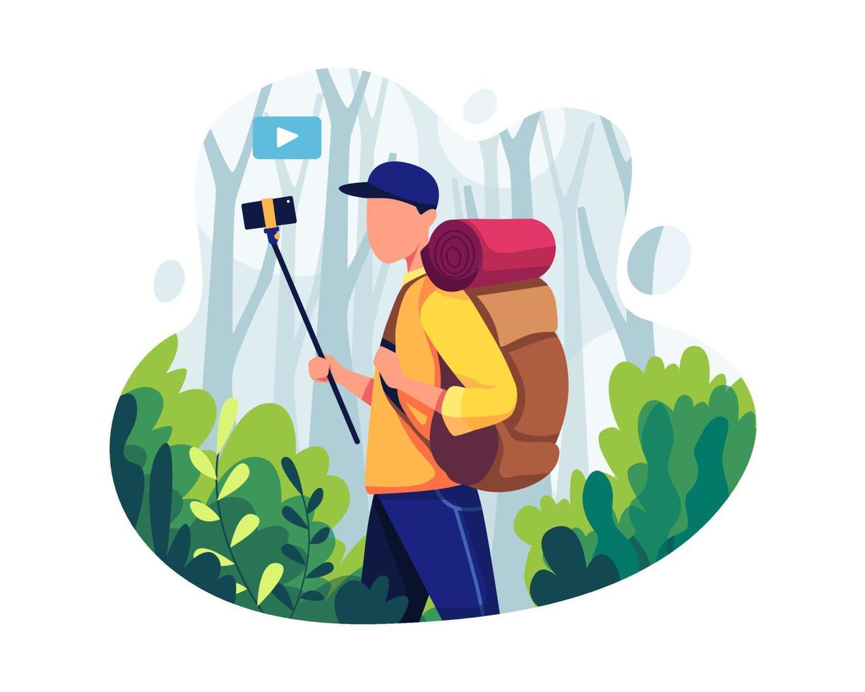 Travel blogger concept illustration vector