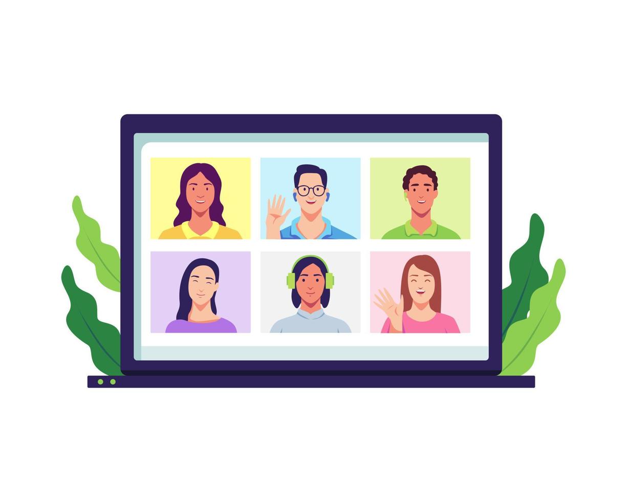 Communication video conference concept illustration vector