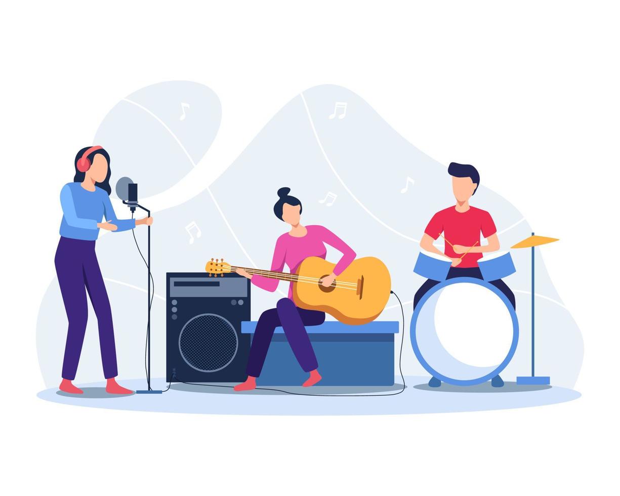 Musicians play musical instruments vector
