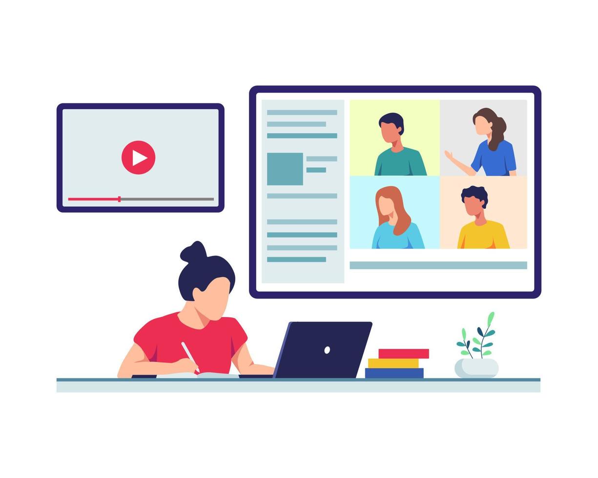 Online education concept illustration vector