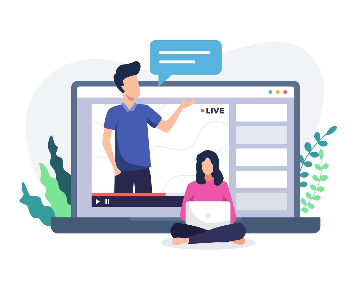 Online learning illustration vector