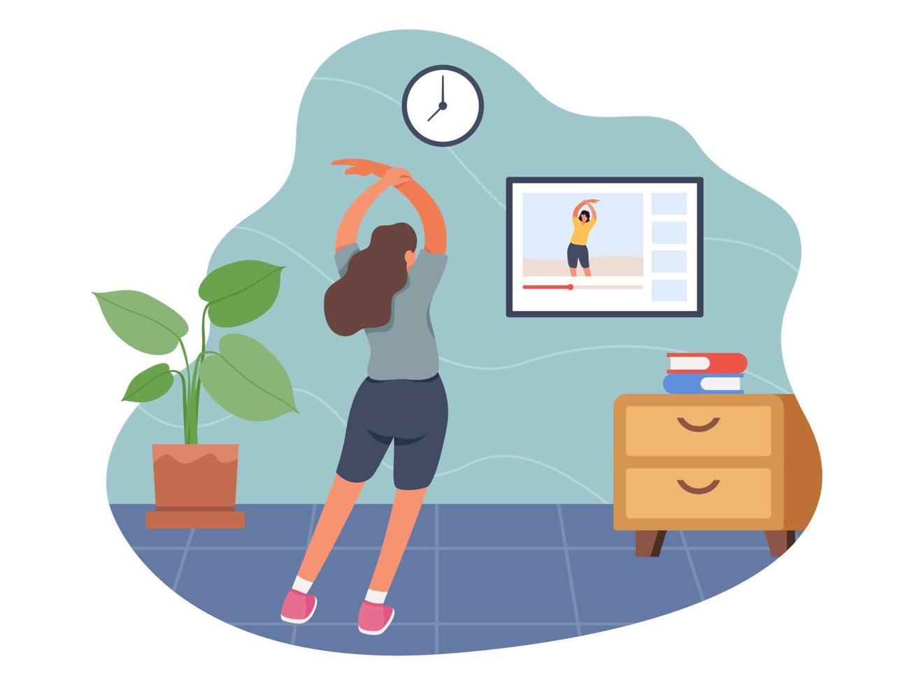 Exercise at home concept illustration vector