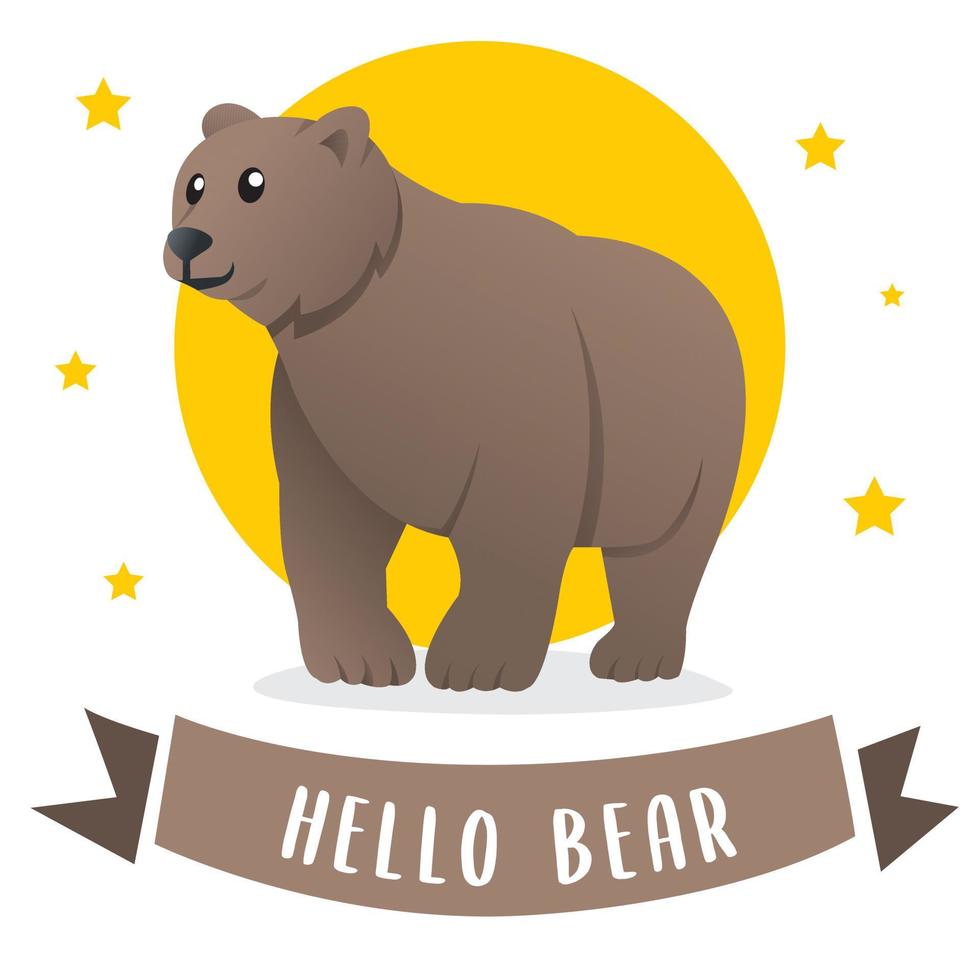 vector de dibujos animados de oso grizzly marrón. ilustración vectorial, un  gran oso salvaje está sonriendo 6912015 Vector en Vecteezy