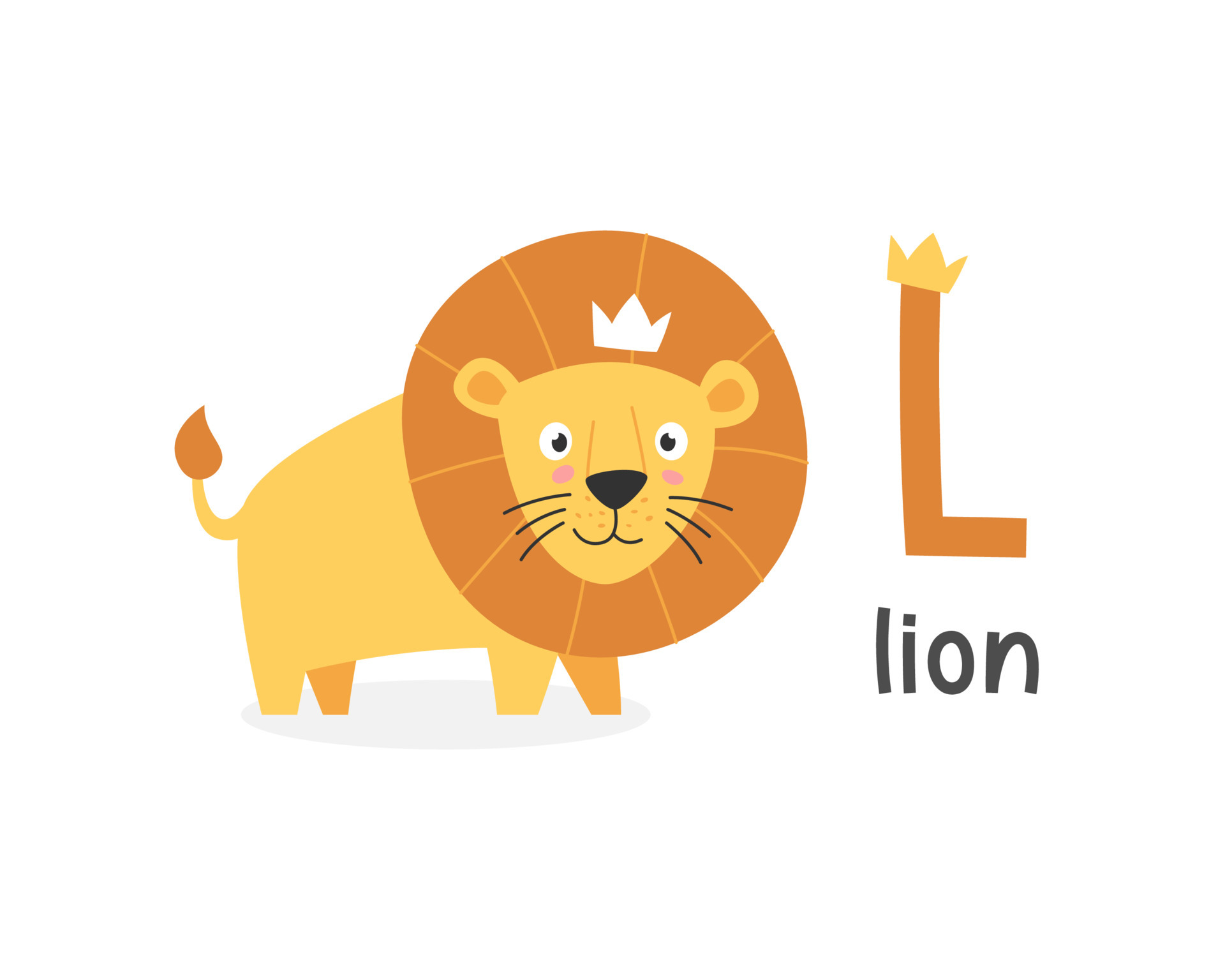 Vector illustration of alphabet letter L and lion 6912021 Vector Art at