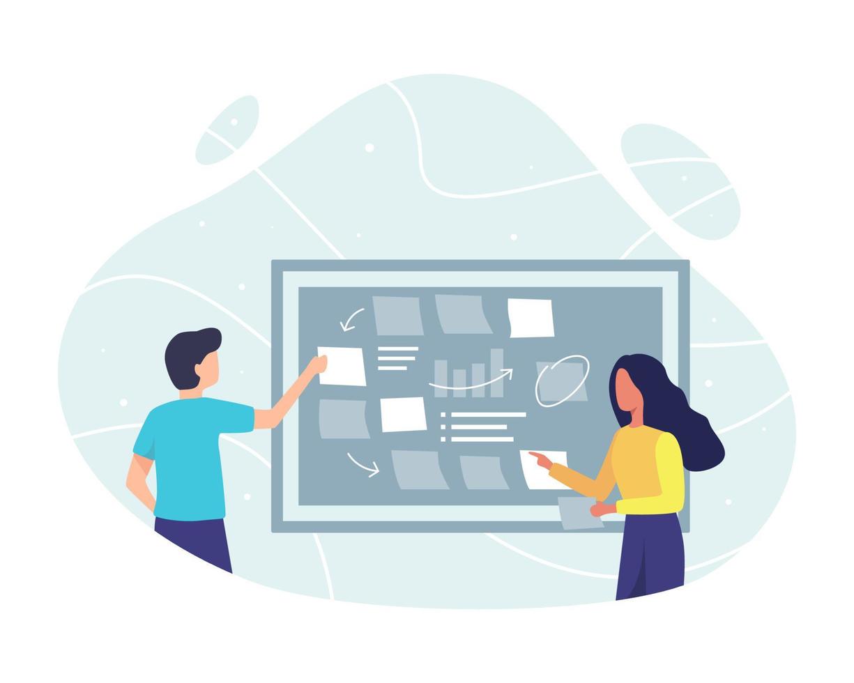 Scrum board concept illustration vector