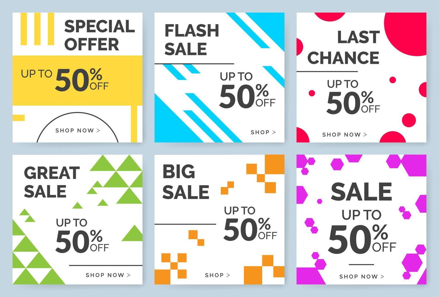 Modern promotion square web banner for social media vector