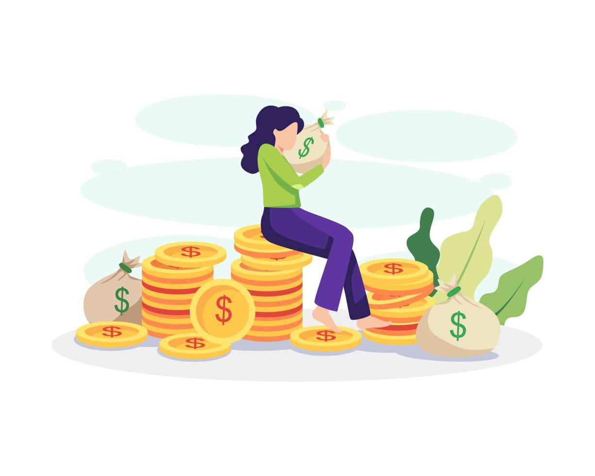 Financial freedom concept illustration vector