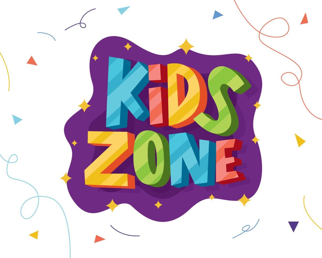 Kids zone banner template vector
