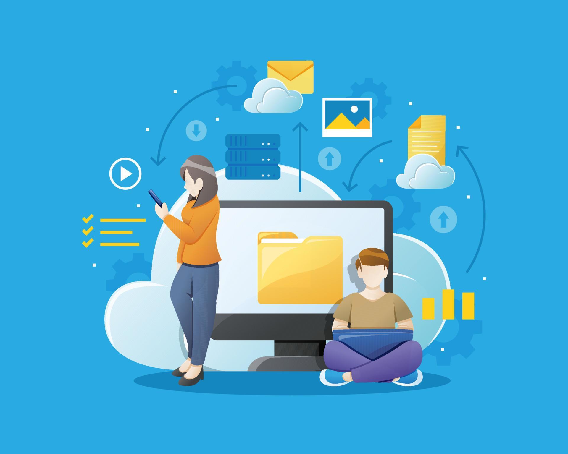 Cloud computing service concept 6912121 Vector Art at Vecteezy