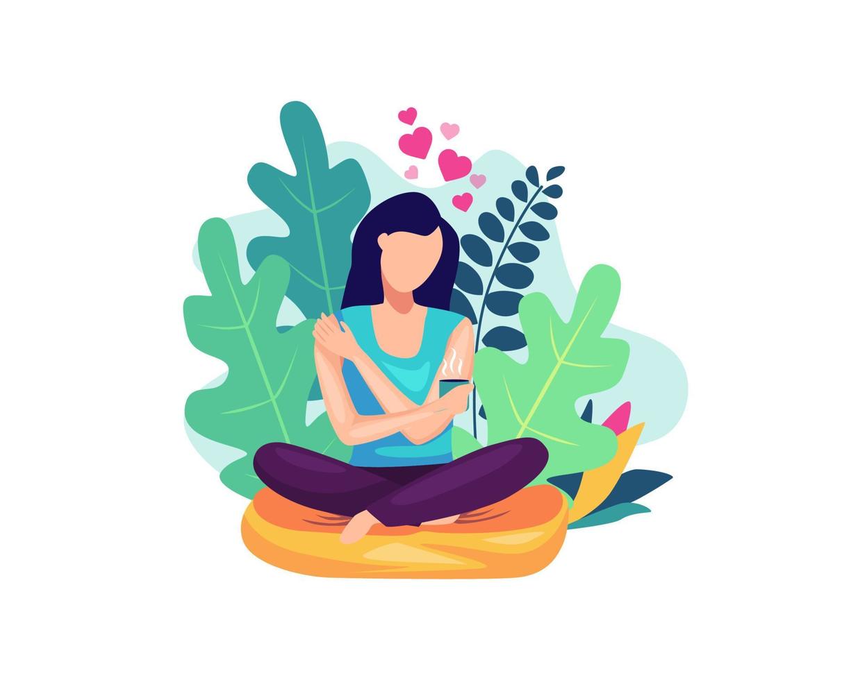 Women self care illustration vector