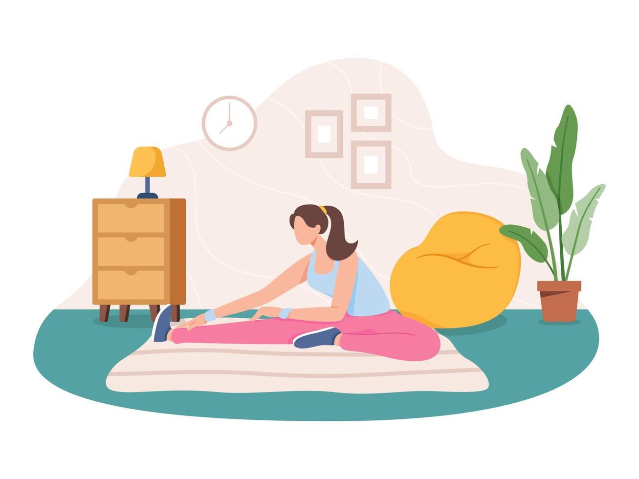 Exercise at home concept illustration vector