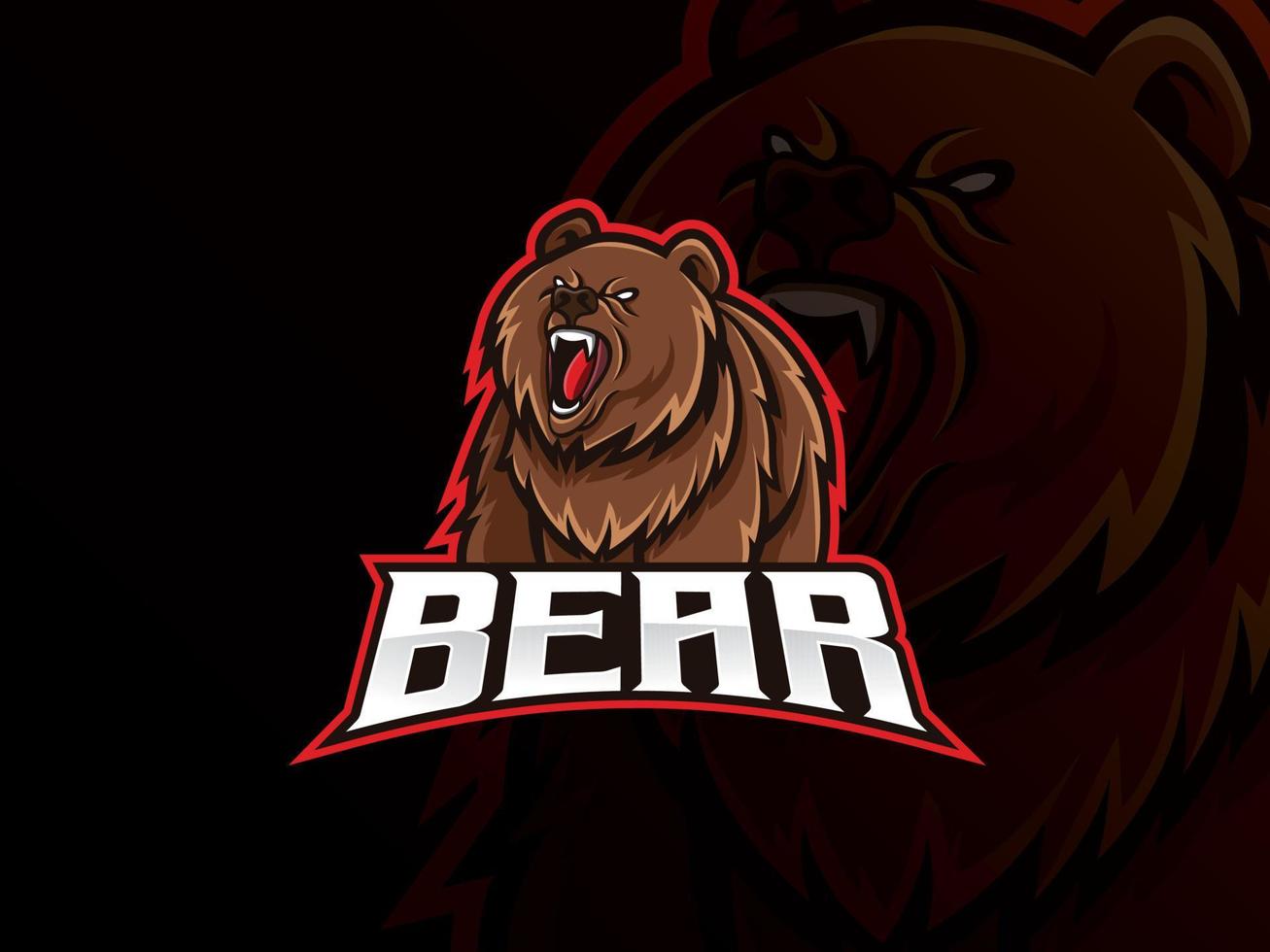Bear mascot sport logo design vector