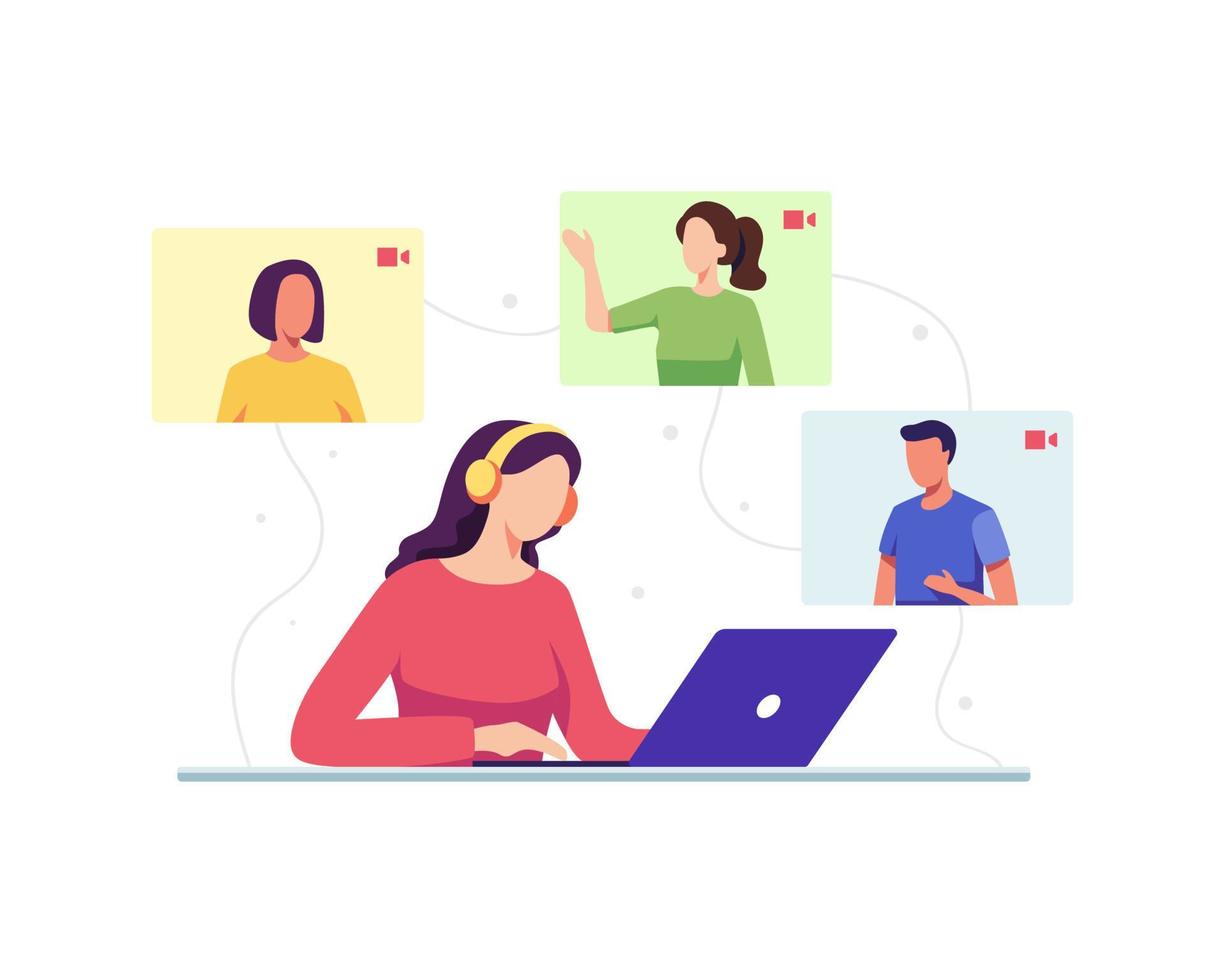 Communication video conference concept illustration vector