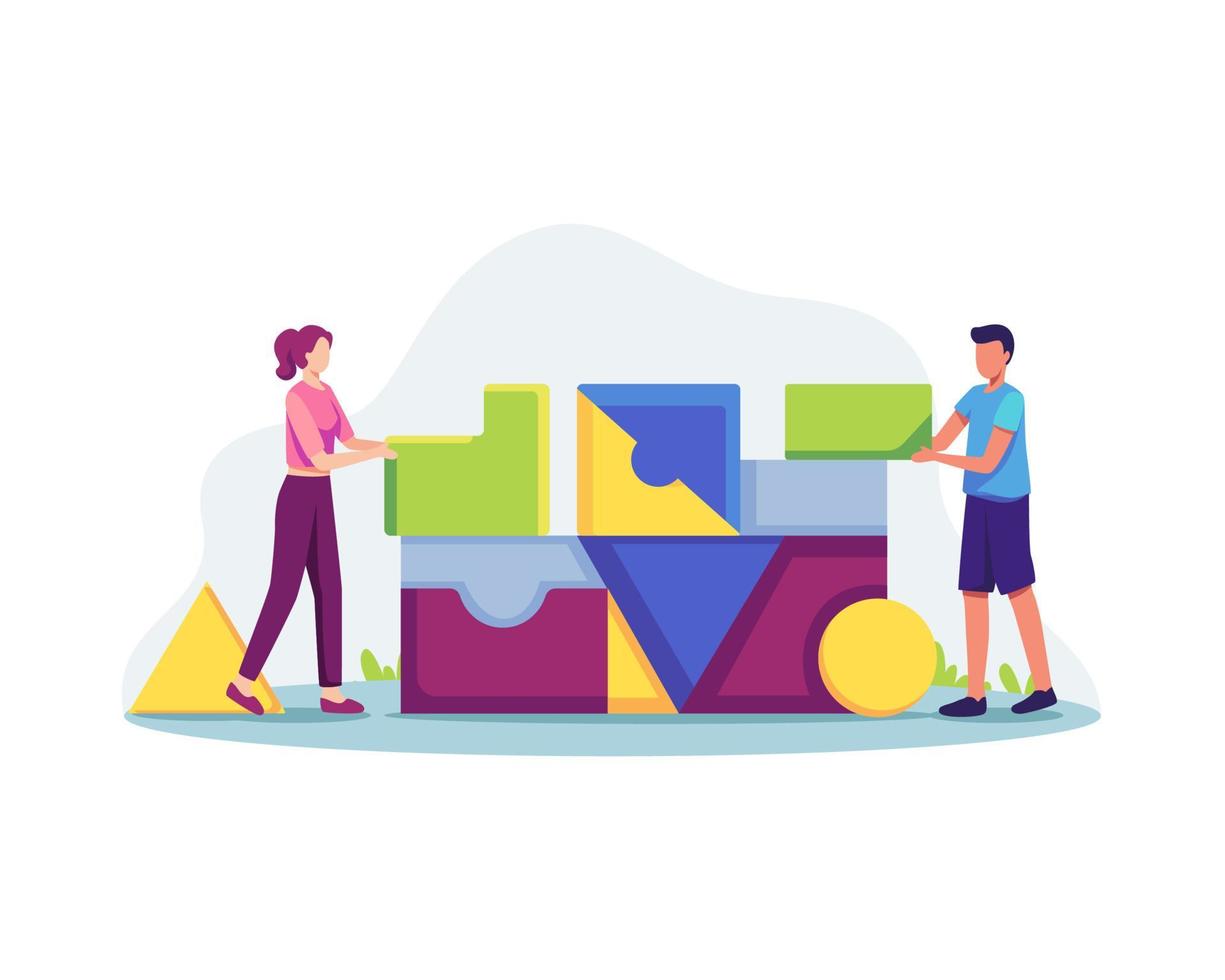Group of people working together as team vector