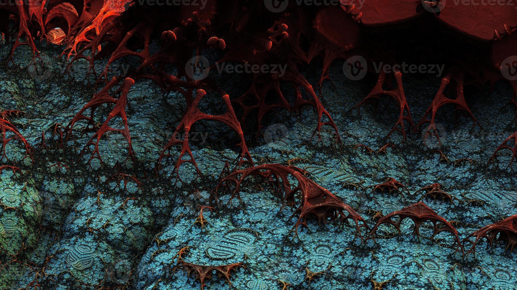 Horror Abstract Computer generated Fractal design. 3D Illustration of a Beautiful infinite mathematical mandelbrot set fractal. photo