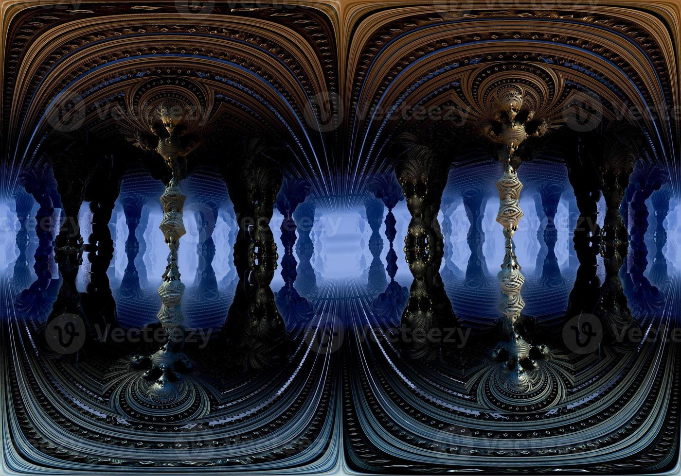 Abstract Computer generated Fractal design. 3D Illustration of a Beautiful infinite mathematical mandelbrot set fractal. photo