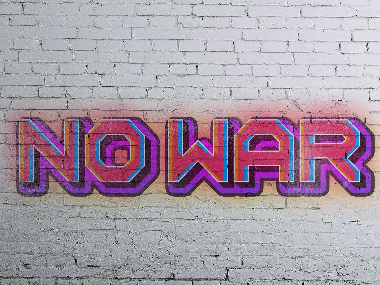 No War concept image painted on a brick wall photo