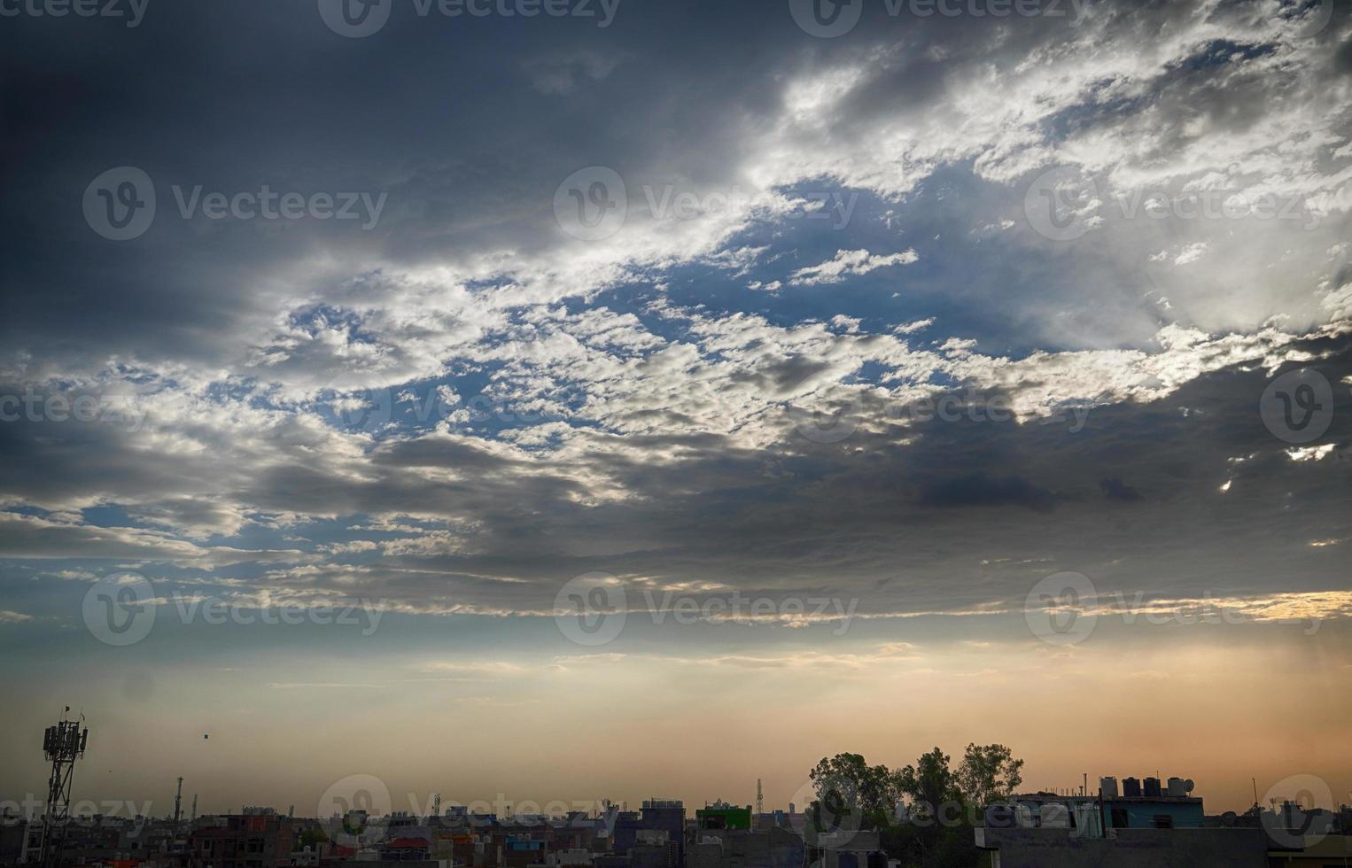 Dark Cloud in Sky in village photo
