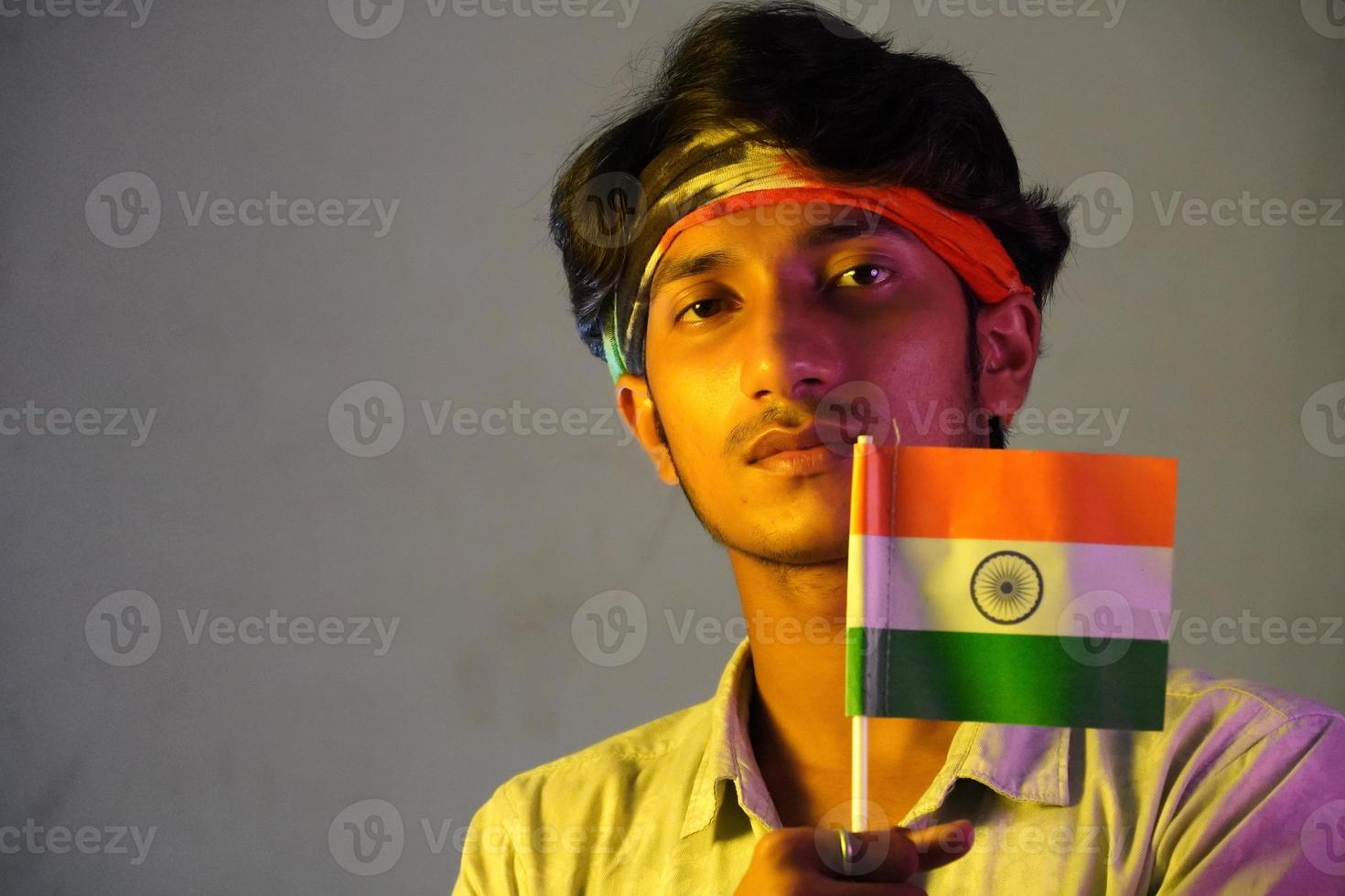 a man saluting indian flag happy independence day 15 august photo