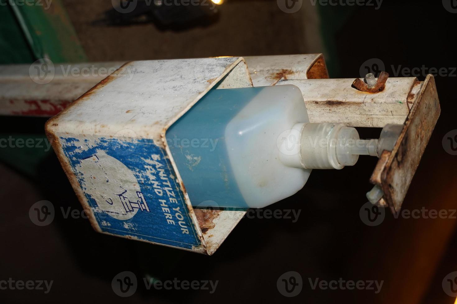 hand sanitizer at restaurant image photo