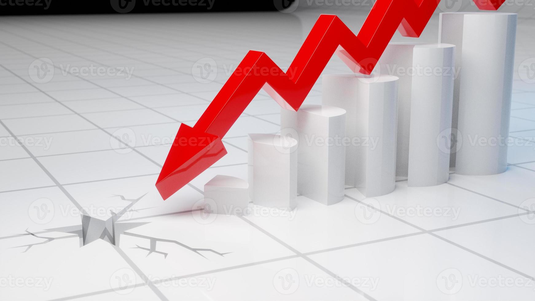 Econimical crisis concept. Spread in the world, economy is down. 3d illustration photo