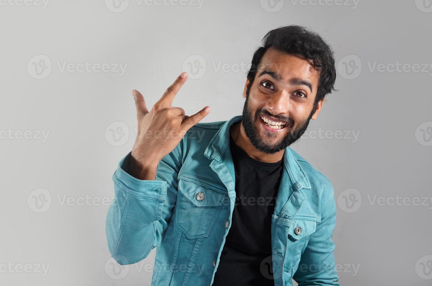 a happy man isolated in white background photo