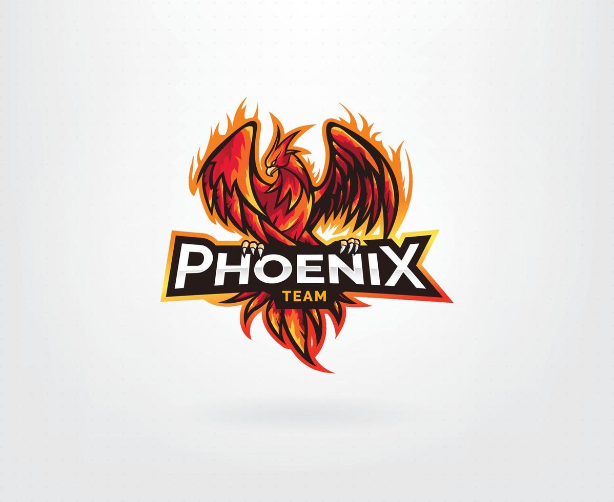 Phoenix esports logo design vector