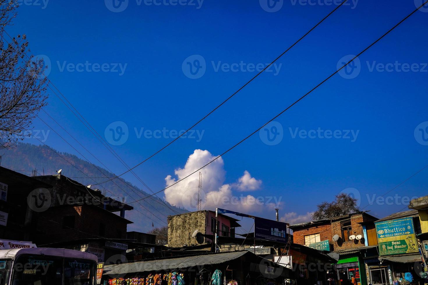 blue sky view of himachal pradesh photo