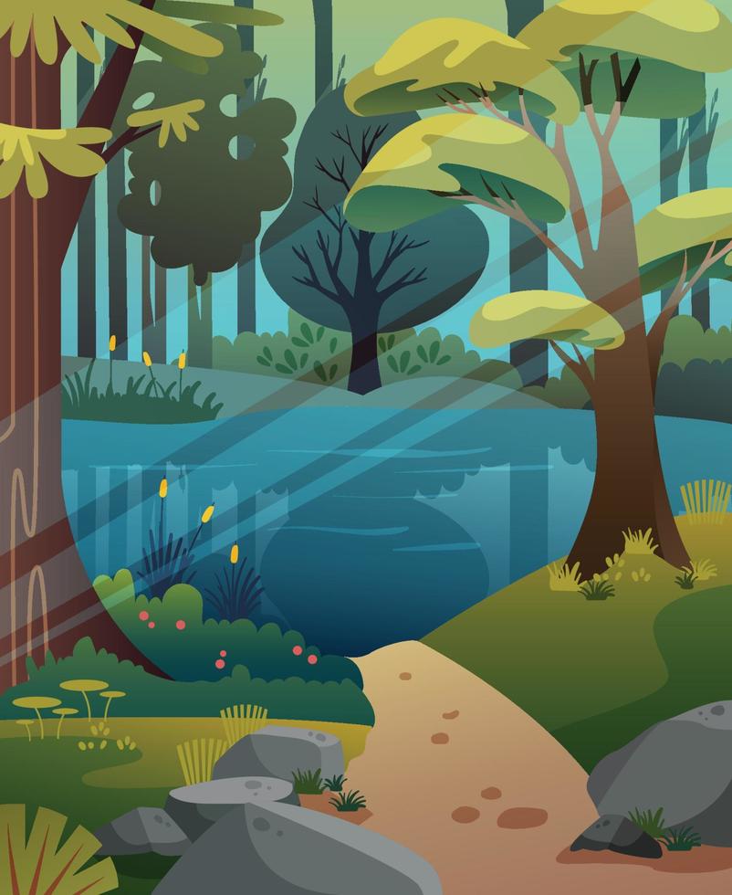 fondo de bosque de verano vector