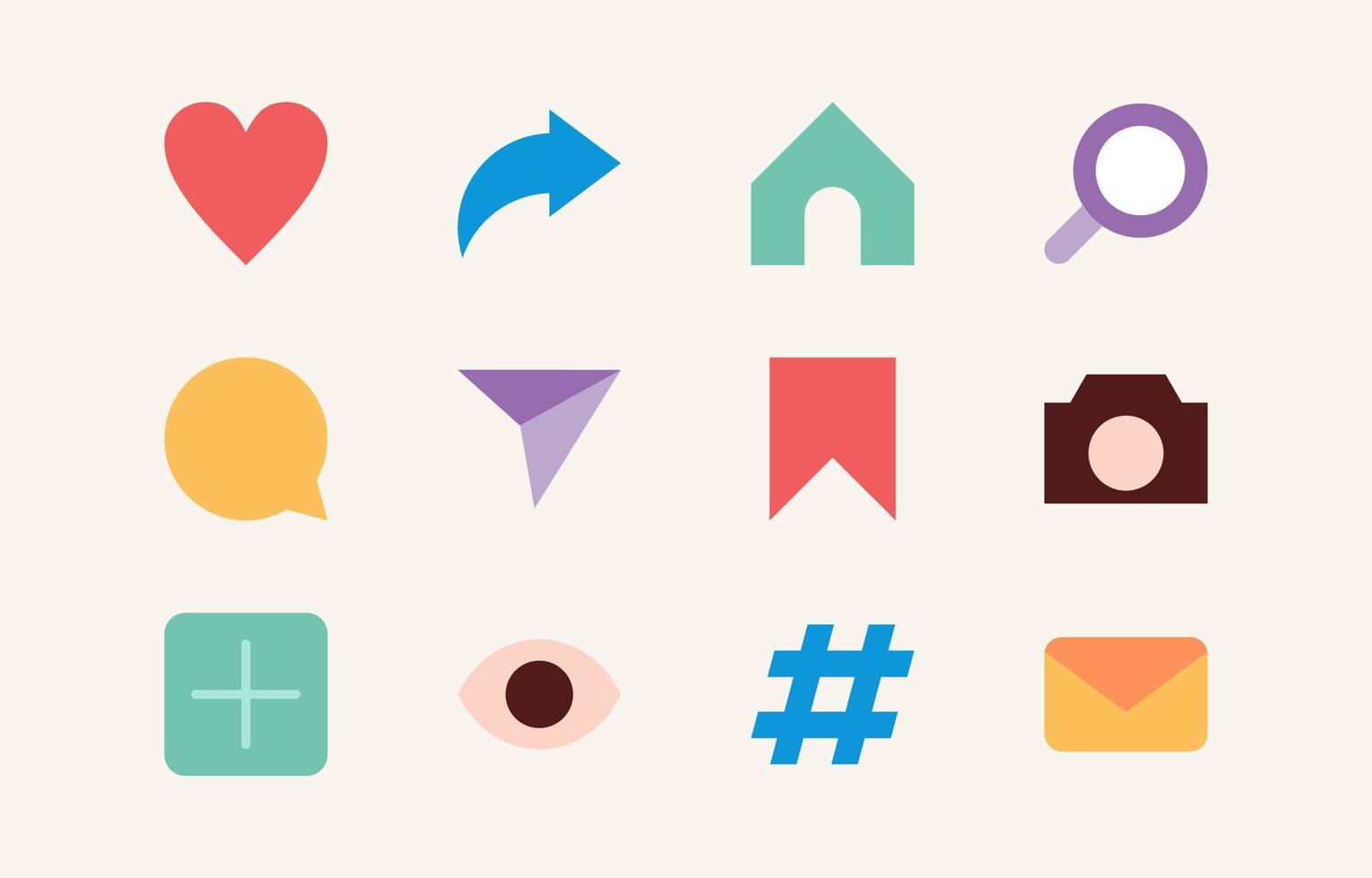 Action Reaction Flat Vector Social Media Icon