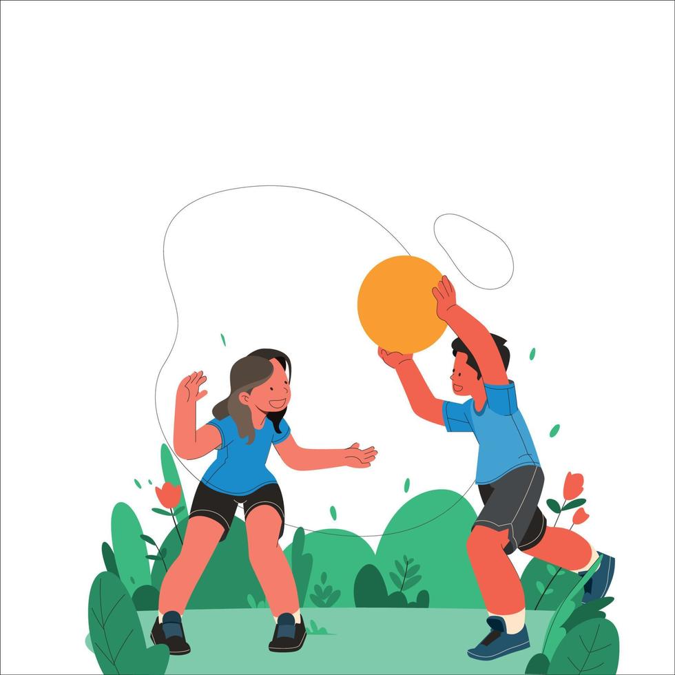 Children Playdate Together at The Playground vector