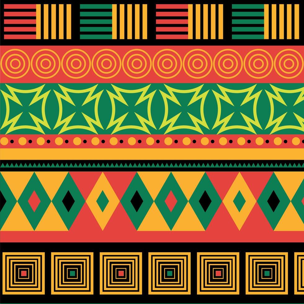 fondo inspirado en color panafricano de patrones sin fisuras vector