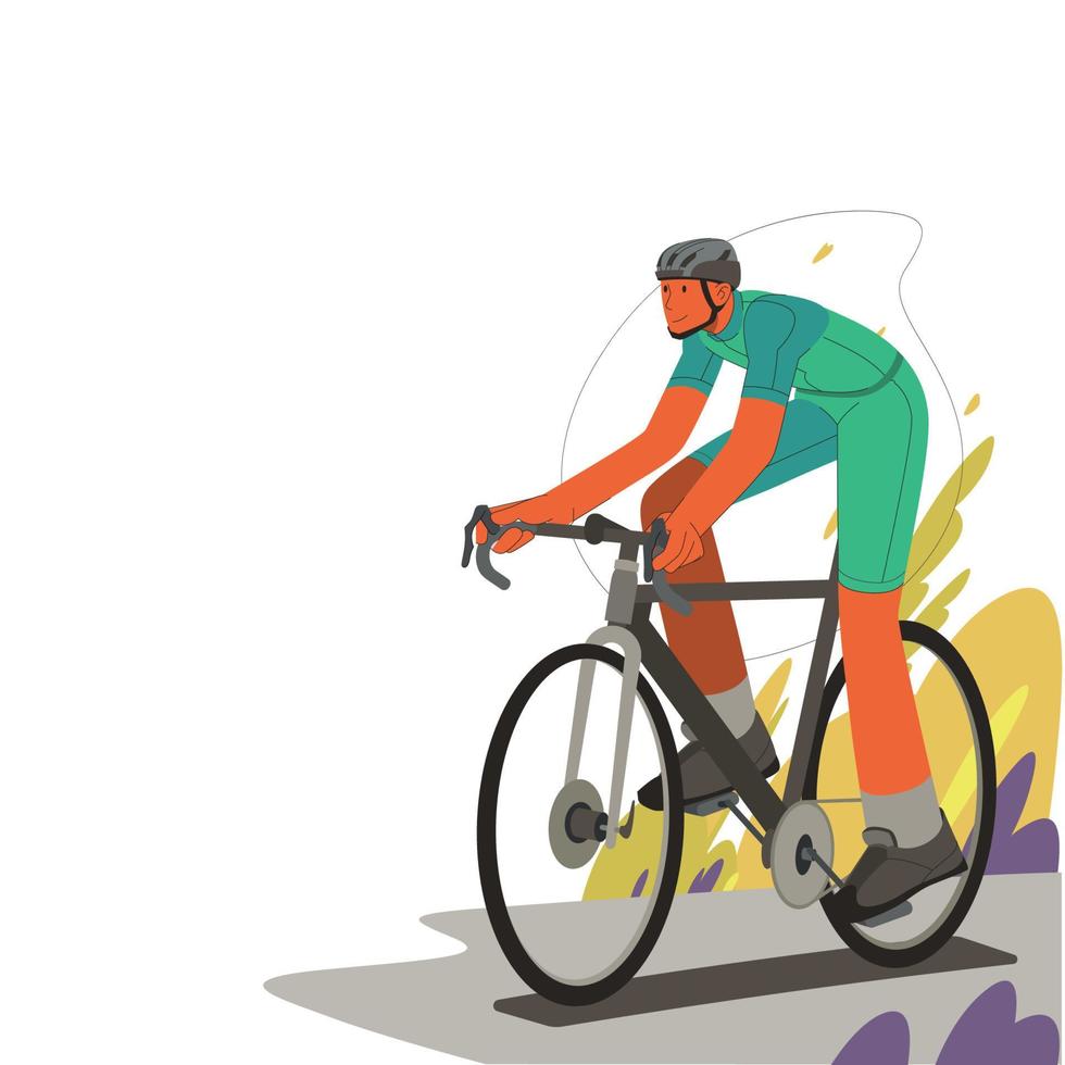 A Cyclist Riding a Bike vector